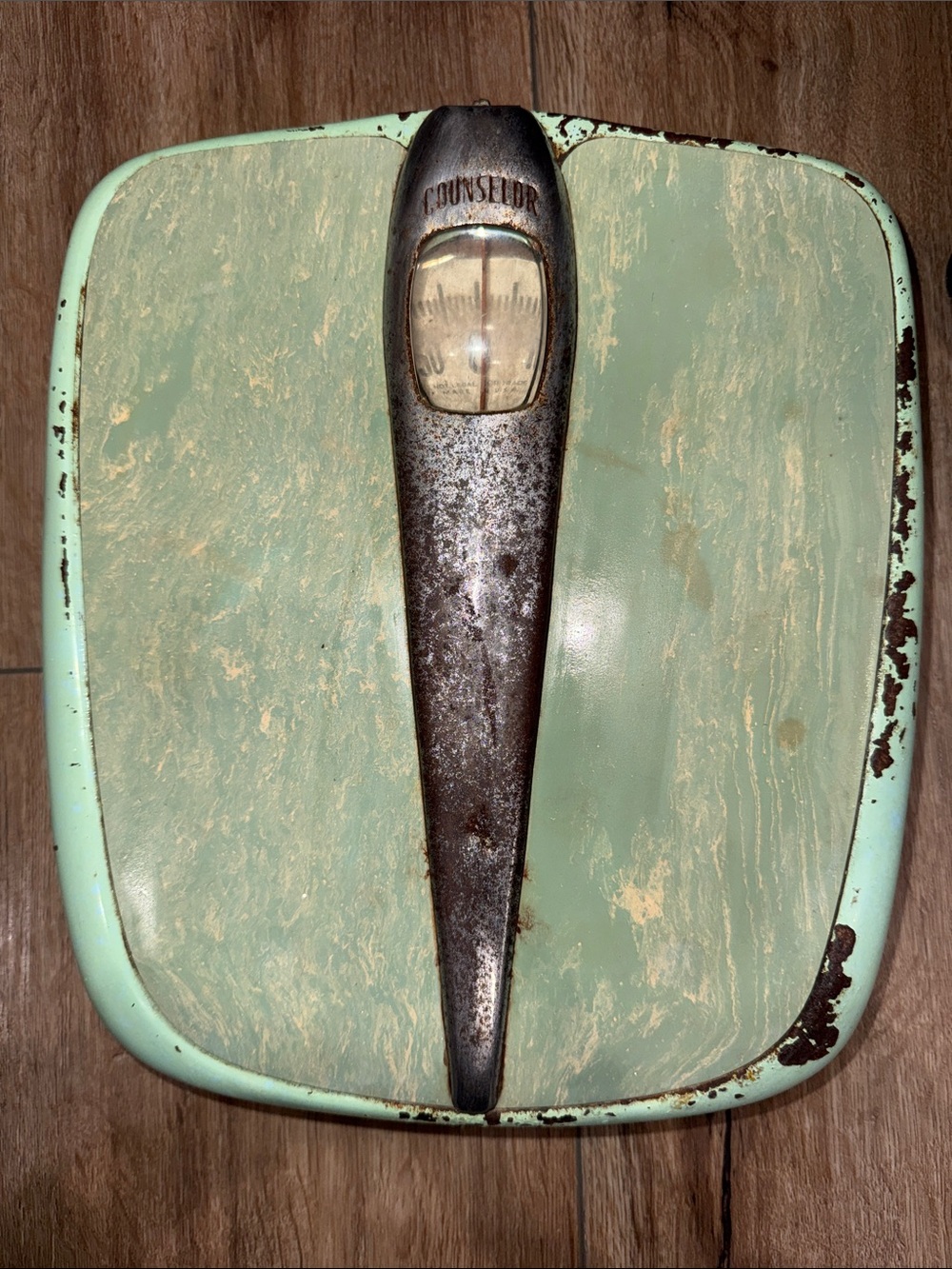 Vintage Counselor Mint Green and Chrome Bathroom Scale - Works Great!